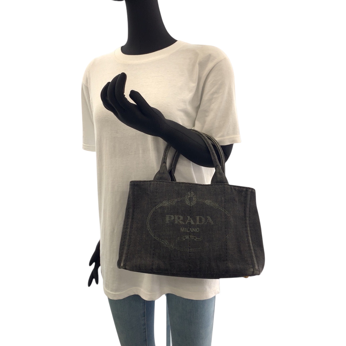 17769
PRADA プラダ カナパトート ロゴ ブラック 黒 ゴールド金具 キャンバス 1BG439 ショルダーバッグ トートバッグ 2way  レディース ABP62
