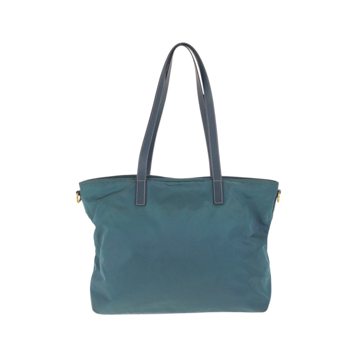 17771
PRADA プラダ テスート 三角ロゴプレート グリーン ネイビー ゴールド金具 ナイロン / レザー トートバッグ ショルダーバッグ 2way  レディース AB33
