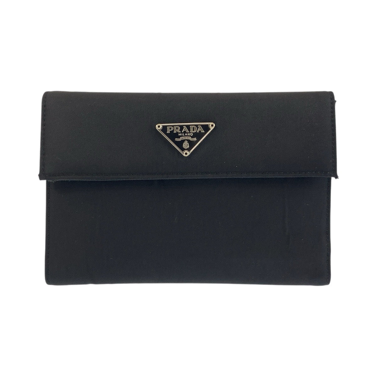 17772
PRADA プラダ テスート 三角ロゴプレート ブラック 黒 シルバー金具 ナイロン 折財布 コンパクトウォレット  レディース AB15