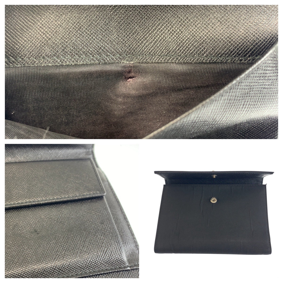 17772
PRADA プラダ テスート 三角ロゴプレート ブラック 黒 シルバー金具 ナイロン 折財布 コンパクトウォレット  レディース AB15