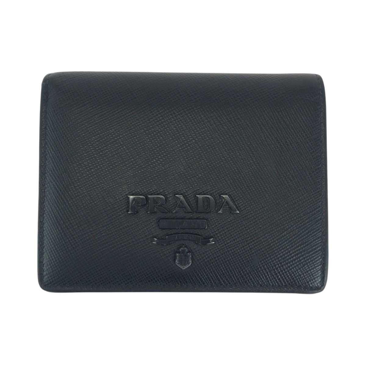 17773
PRADA プラダ サフィアーノ シャイン ロゴ ブラック 黒 ブラック金具 レザー 1MV204 折財布 コンパクトウォレット  メンズ