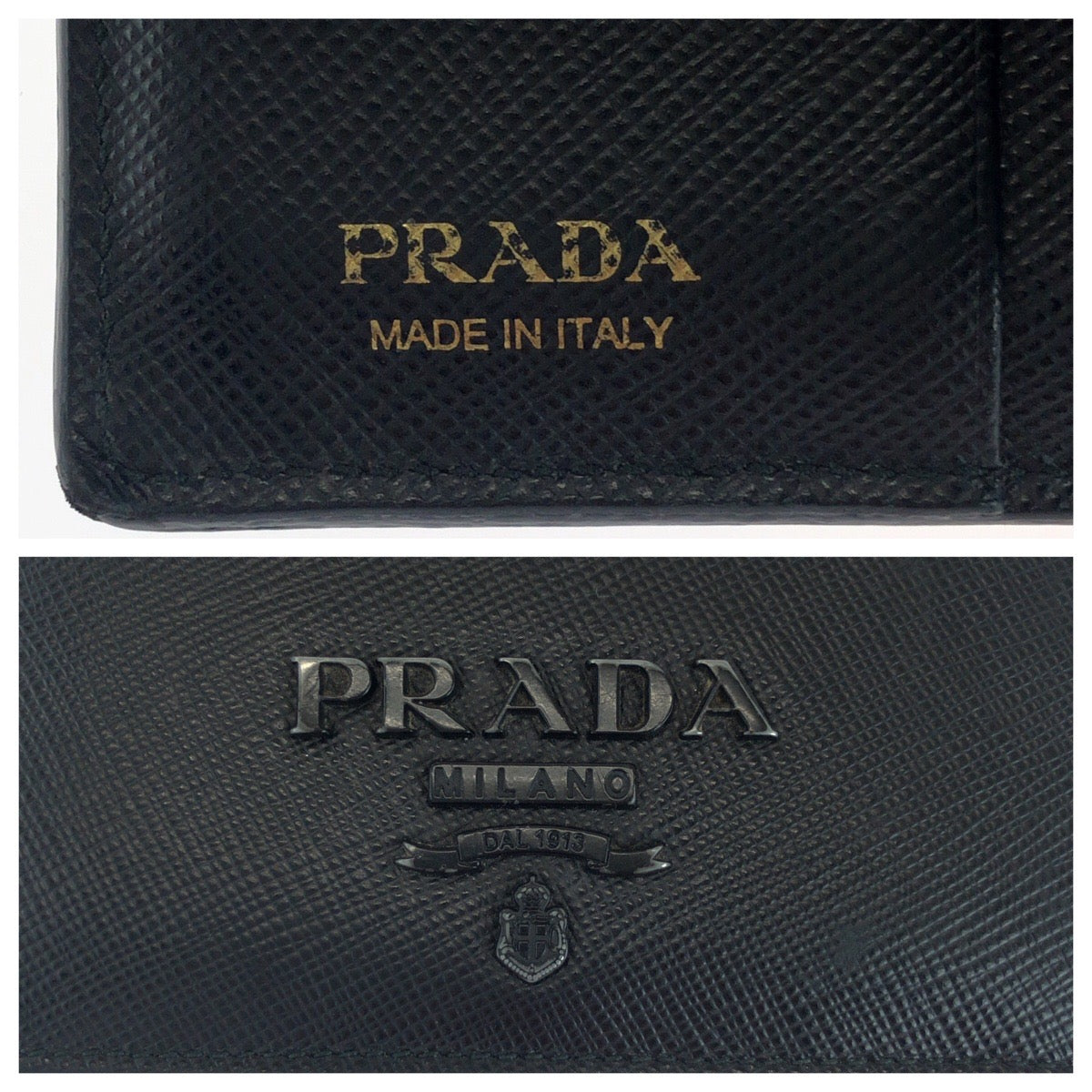17773
PRADA プラダ サフィアーノ シャイン ロゴ ブラック 黒 ブラック金具 レザー 1MV204 折財布 コンパクトウォレット  メンズ