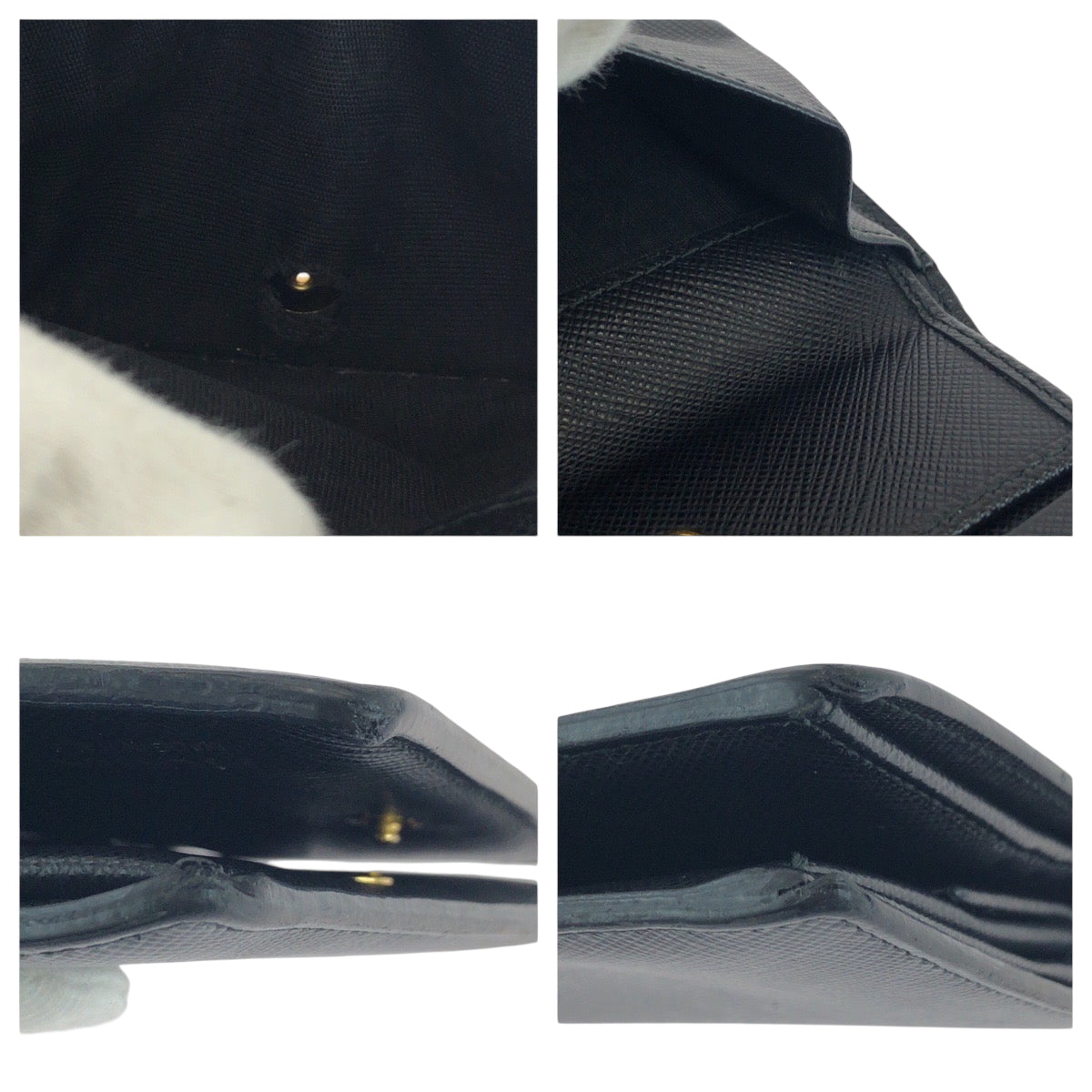 17773
PRADA プラダ サフィアーノ シャイン ロゴ ブラック 黒 ブラック金具 レザー 1MV204 折財布 コンパクトウォレット  メンズ