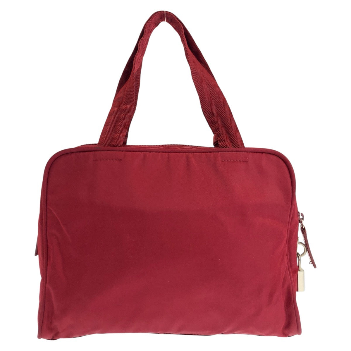 17774
PRADA プラダ テスート 三角ロゴプレート ワインレッド ボルドー シルバー金具 ナイロン トートバッグ ハンドバッグ  レディース AB28