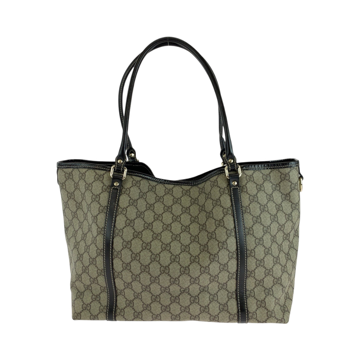 17776
GUCCI グッチ ベージュ ブラウン ゴールド金具 GGスプリームキャンバス 197953 トートバッグ ショルダーバッグ  レディース ABP38