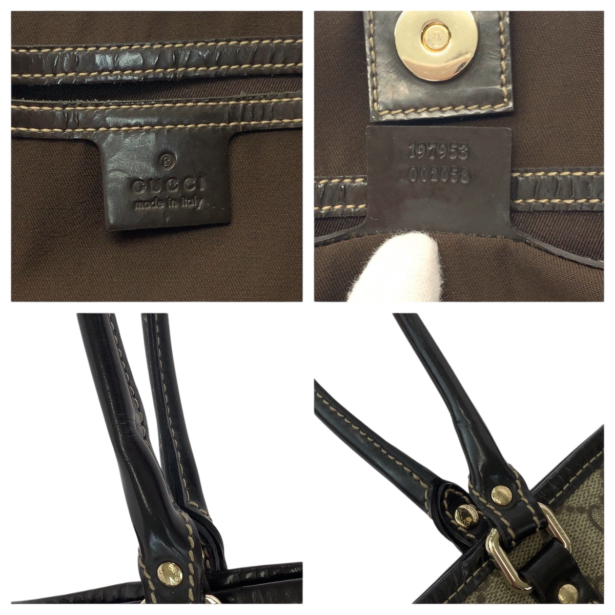 17776
GUCCI グッチ ベージュ ブラウン ゴールド金具 GGスプリームキャンバス 197953 トートバッグ ショルダーバッグ  レディース ABP38