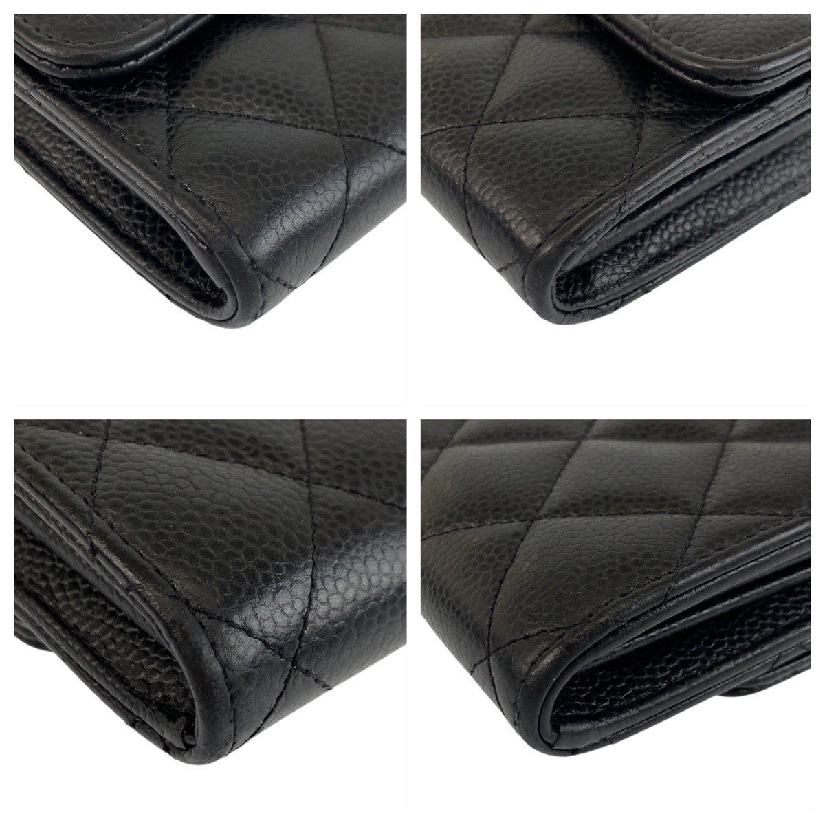 17777
CHANEL シャネル マトラッセ ココマーク ブラック 黒 シルバー金具 キャビアスキン 長財布 ロングウォレット  レディース ABP85