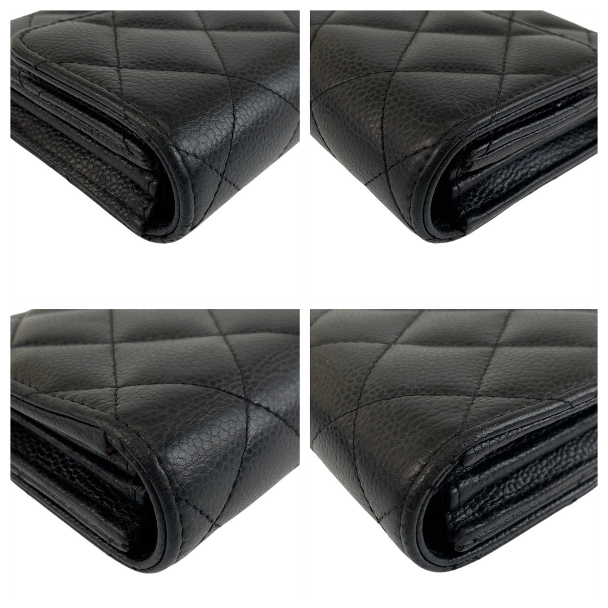 17777
CHANEL シャネル マトラッセ ココマーク ブラック 黒 シルバー金具 キャビアスキン 長財布 ロングウォレット  レディース ABP85