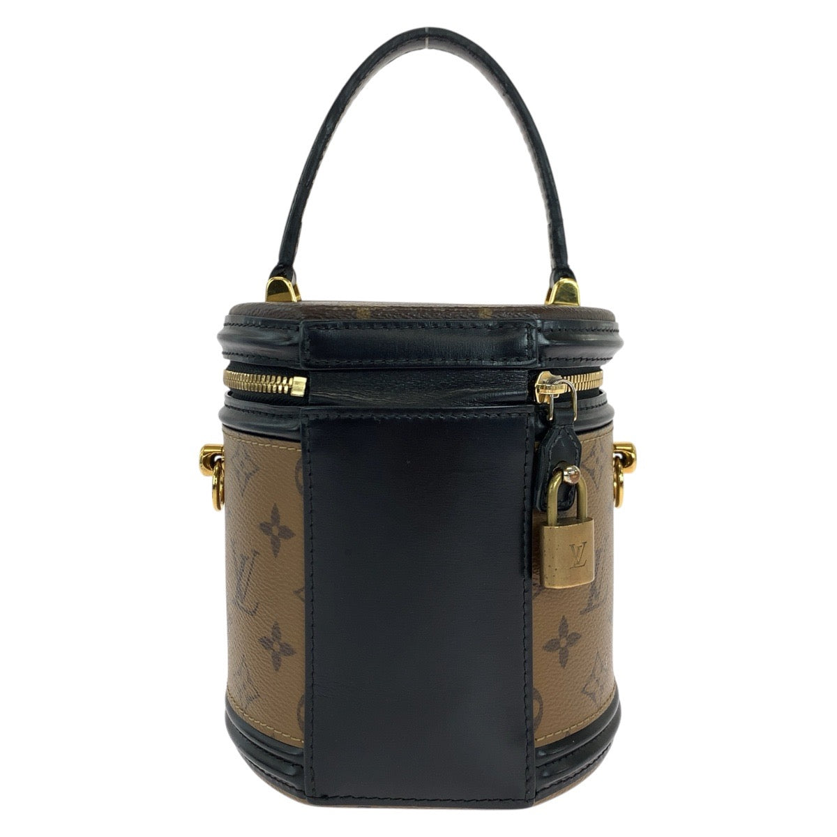 17782
LOUIS VUITTON ルイヴィトン モノグラム リバース カンヌ ブラウン ゴールド金具 PVC / レザー M43986 ハンドバッグ バニティバッグ ショルダーバッグ 2way  レディース AB190