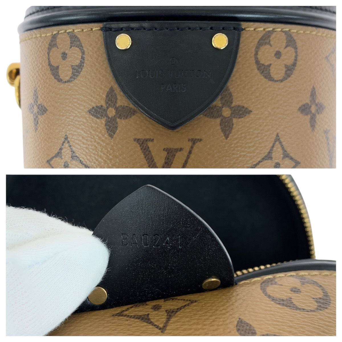 17782
LOUIS VUITTON ルイヴィトン モノグラム リバース カンヌ ブラウン ゴールド金具 PVC / レザー M43986 ハンドバッグ バニティバッグ ショルダーバッグ 2way  レディース AB190