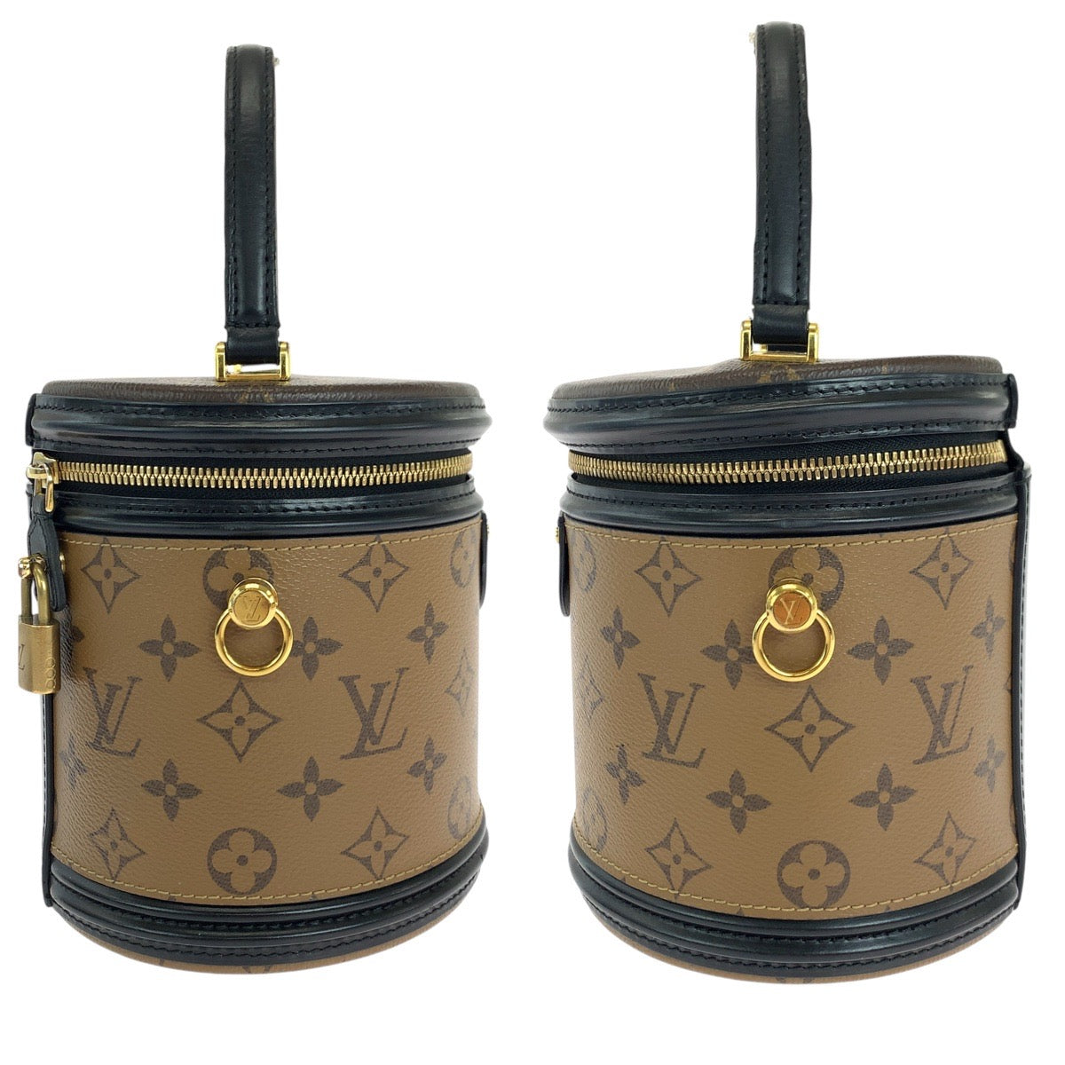 17782
LOUIS VUITTON ルイヴィトン モノグラム リバース カンヌ ブラウン ゴールド金具 PVC / レザー M43986 ハンドバッグ バニティバッグ ショルダーバッグ 2way  レディース AB190