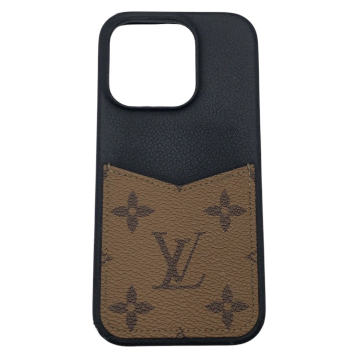 17786
LOUIS VUITTON ルイヴィトン モノグラム ブラック 黒 キャメル レザー M82889 iPhoneケース iPhone 15 Proケース 男女兼用 メンズ B