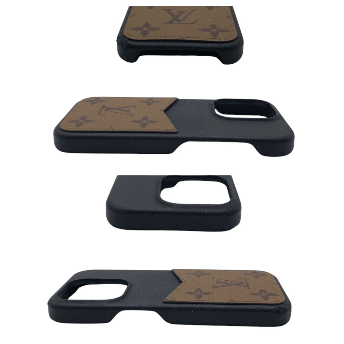 17786
LOUIS VUITTON ルイヴィトン モノグラム ブラック 黒 キャメル レザー M82889 iPhoneケース iPhone 15 Proケース 男女兼用 メンズ B