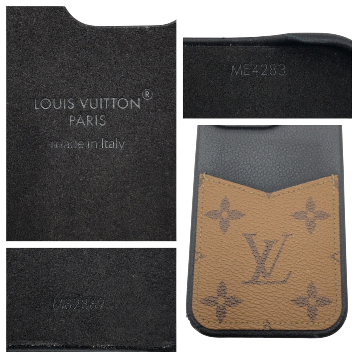 17786
LOUIS VUITTON ルイヴィトン モノグラム ブラック 黒 キャメル レザー M82889 iPhoneケース iPhone 15 Proケース 男女兼用 メンズ B