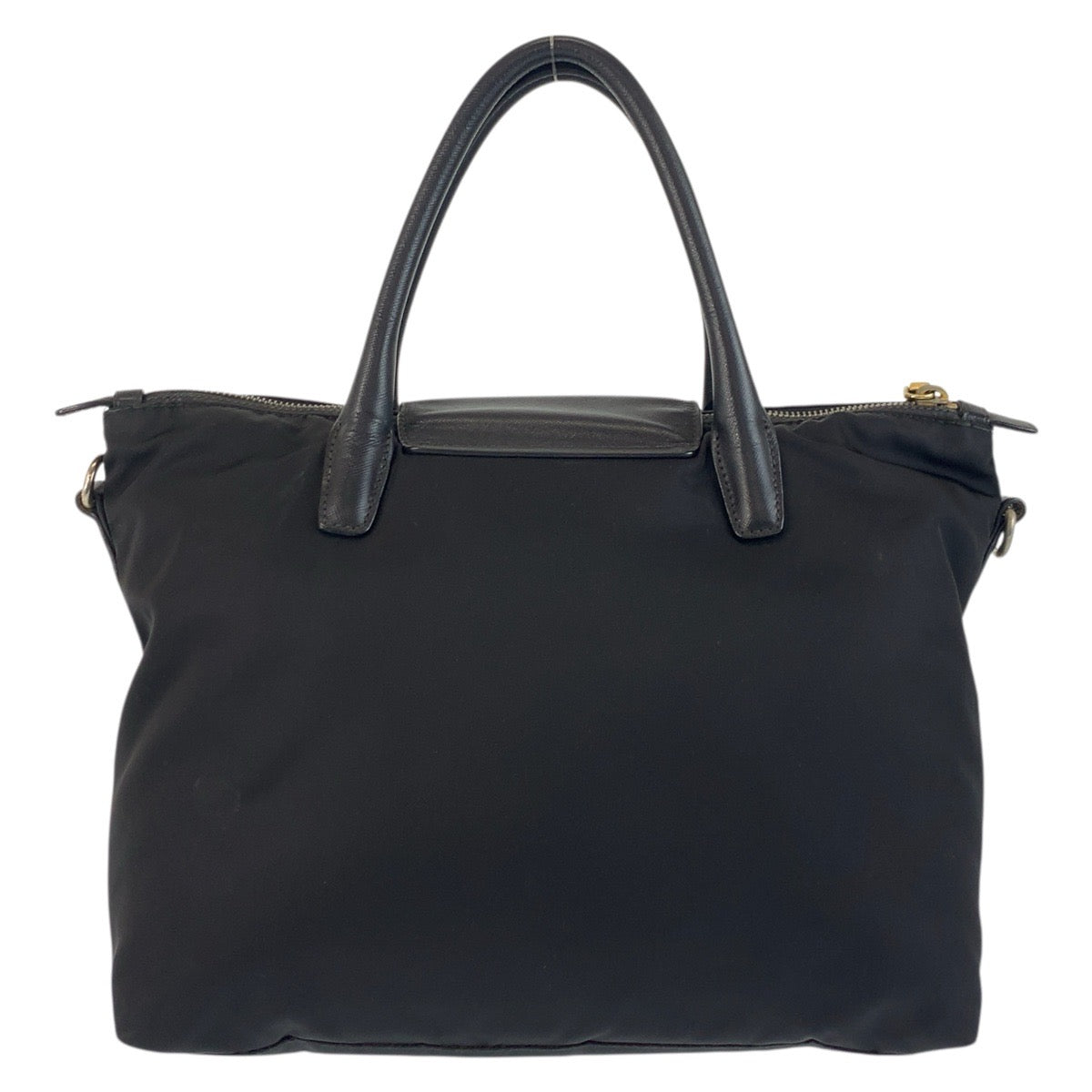 17792
PRADA プラダ テスート 三角ロゴプレート ブラック 黒 ゴールド金具 ナイロン / レザー トートバッグ ショルダーバッグ 2way  レディース AB40