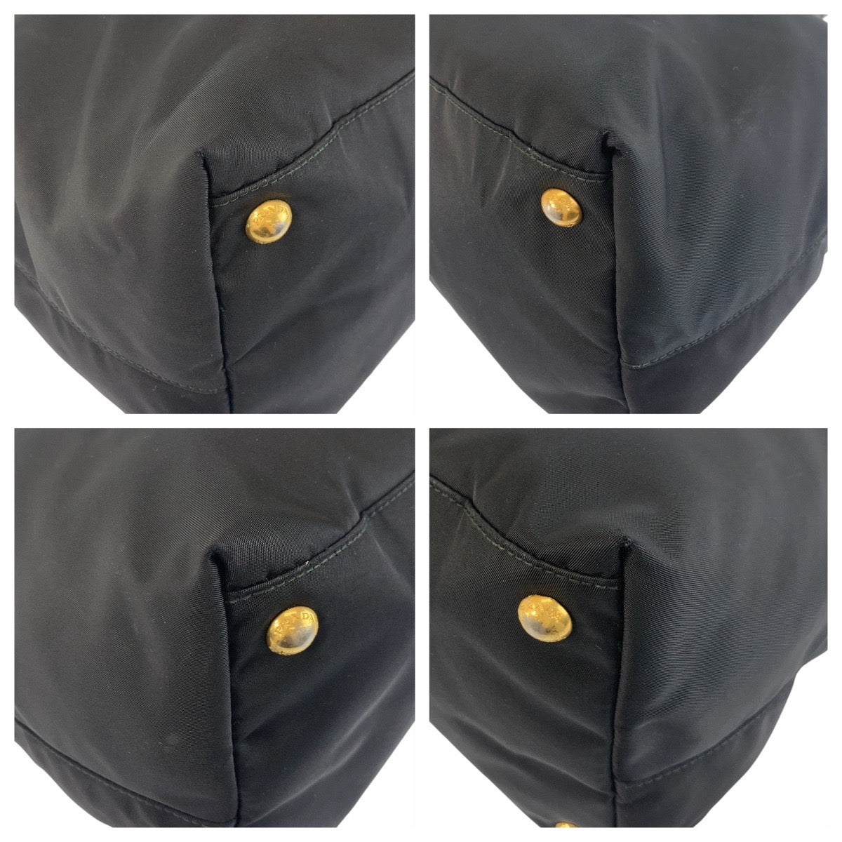 17792
PRADA プラダ テスート 三角ロゴプレート ブラック 黒 ゴールド金具 ナイロン / レザー トートバッグ ショルダーバッグ 2way  レディース AB40