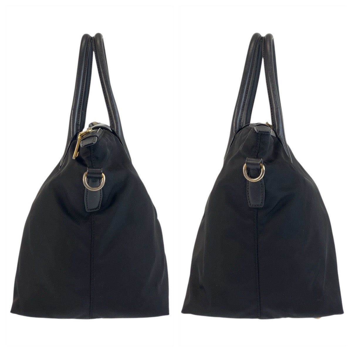 17792
PRADA プラダ テスート 三角ロゴプレート ブラック 黒 ゴールド金具 ナイロン / レザー トートバッグ ショルダーバッグ 2way  レディース AB40