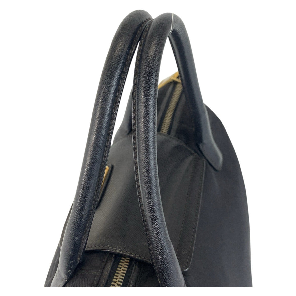 17792
PRADA プラダ テスート 三角ロゴプレート ブラック 黒 ゴールド金具 ナイロン / レザー トートバッグ ショルダーバッグ 2way  レディース AB40