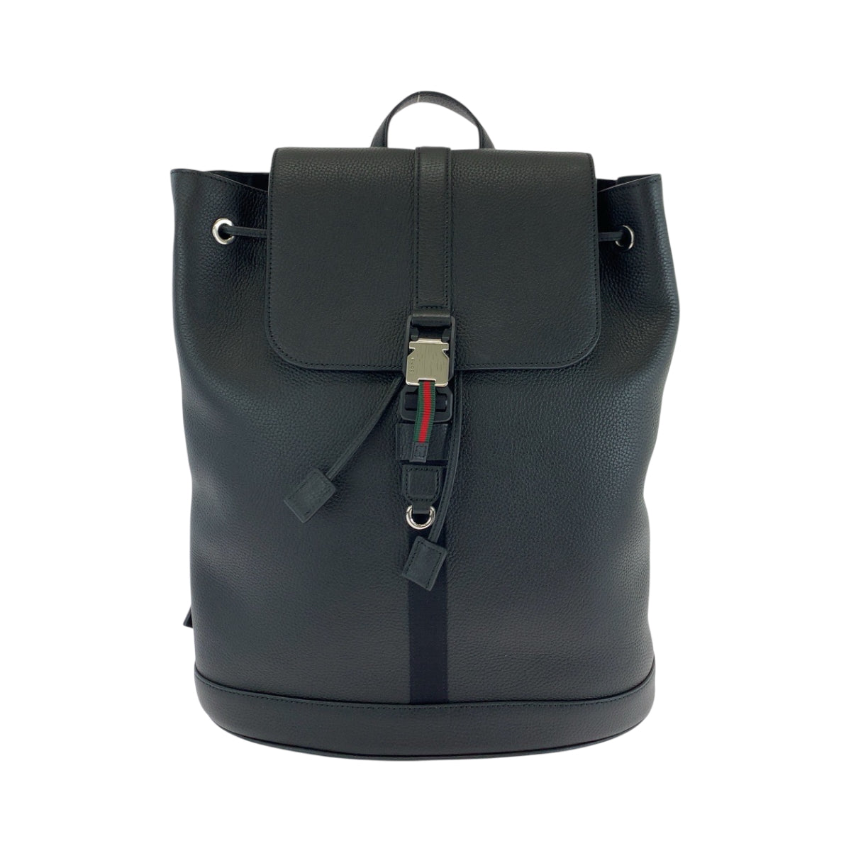 17794
GUCCI グッチ 現行 ミディアム ブラック 黒 シルバー金具 レザー 816750 リュックサック バックパック メンズ S280