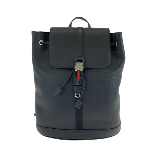 17794
GUCCI グッチ 現行 ミディアム ブラック 黒 シルバー金具 レザー 816750 リュックサック バックパック メンズ S280