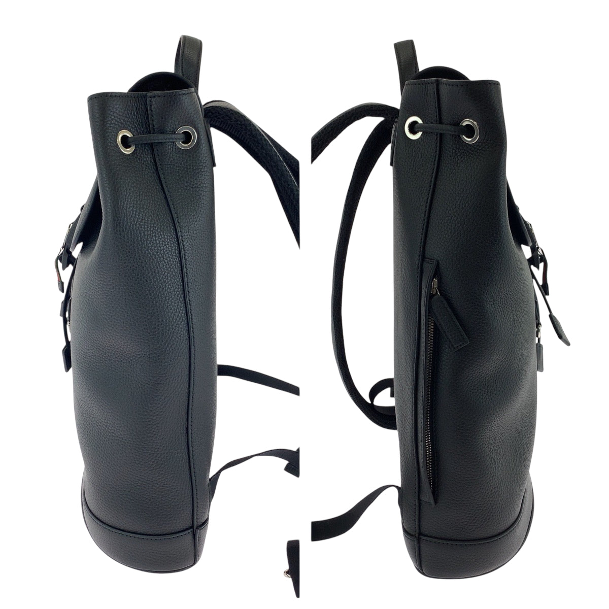 17794
GUCCI グッチ 現行 ミディアム ブラック 黒 シルバー金具 レザー 816750 リュックサック バックパック メンズ S280