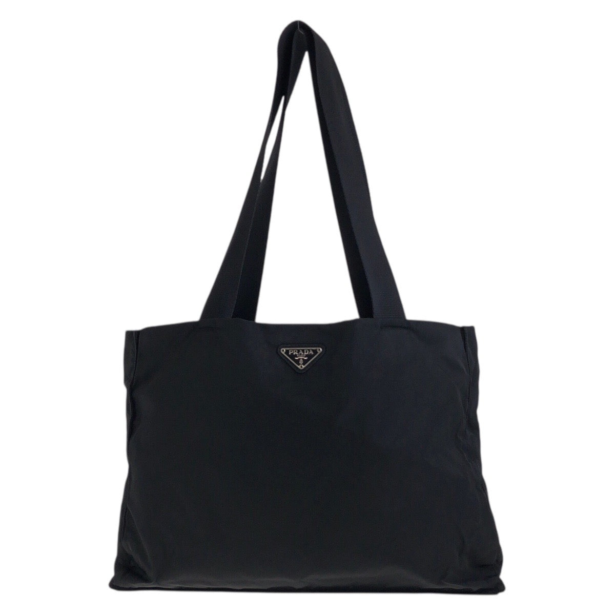 17795
PRADA プラダ テスート 三角ロゴプレート ブラック 黒 シルバー金具 ナイロン トートバッグ ショルダーバッグ  レディース ABP38