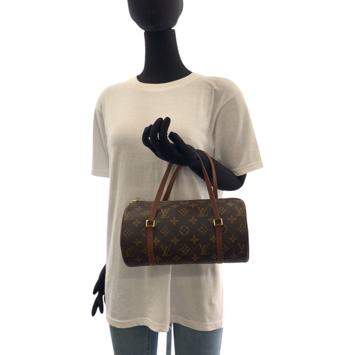 17796
LOUIS VUITTON ルイヴィトン モノグラム パピヨン26 ブラウン ゴールド金具 PVC M51366 ショルダーバッグ ハンドバッグ  レディース
