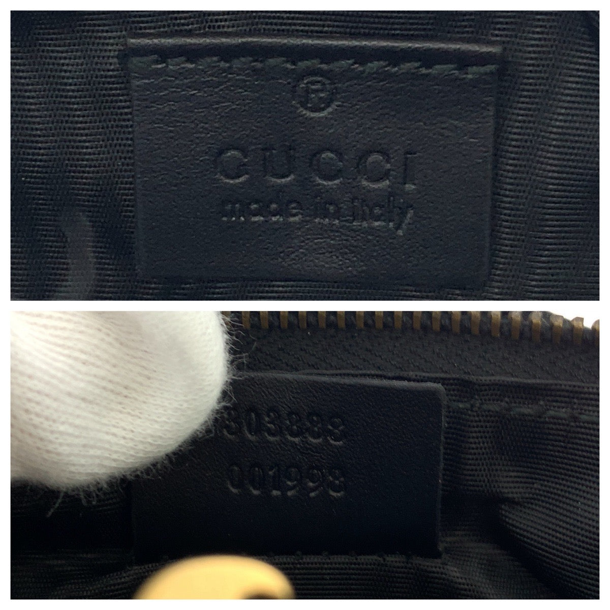 17797
GUCCI グッチ リミテッドエディション スターラップ ブラック 黒 ゴールド金具 レザー 303888 ハンドバッグ ミラー付き  レディース A62