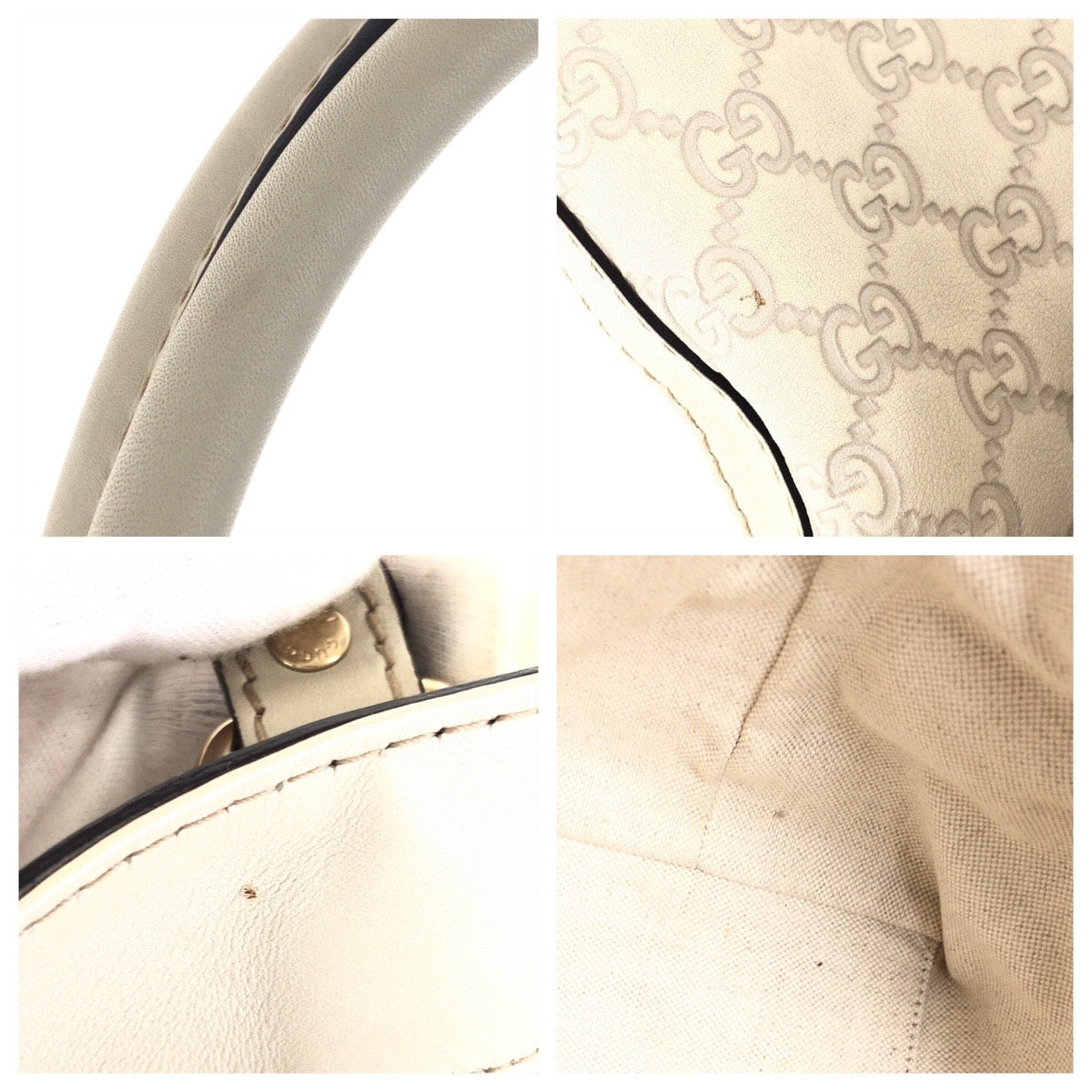 17798
GUCCI グッチ グッチシマ ベージュ アイボリー ゴールド金具 レザー 257071 トートバッグ ショルダーバッグ レディース ABP63