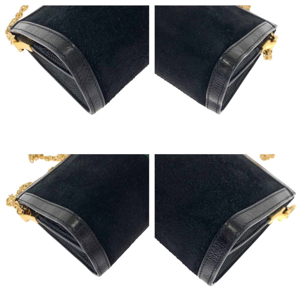 17799
GUCCI グッチ シェリーライン ブラック 黒 ゴールド金具 スウェード 503877 チェーンショルダーバッグ ポシェット  レディース ABP75