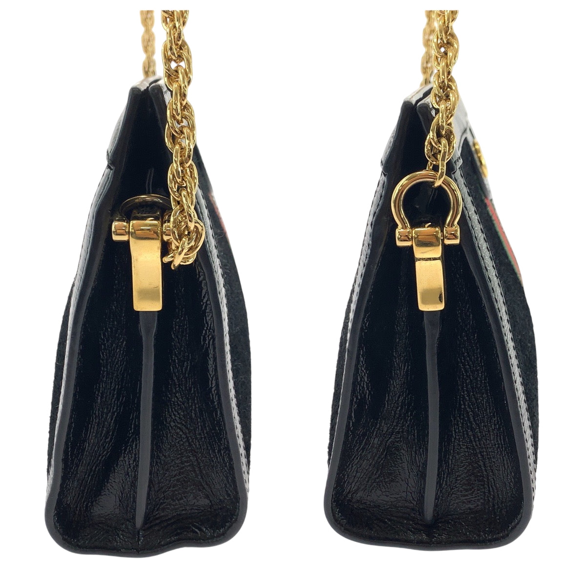 17799
GUCCI グッチ シェリーライン ブラック 黒 ゴールド金具 スウェード 503877 チェーンショルダーバッグ ポシェット  レディース ABP75