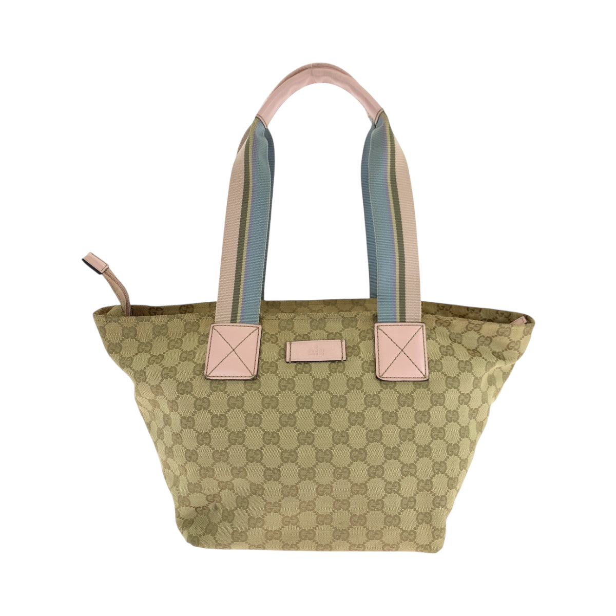 17801
GUCCI グッチ ベージュ ピンク ブルー ゴールド金具 GGキャンバス 131230 トートバッグ ショルダーバッグ  レディース ABP39