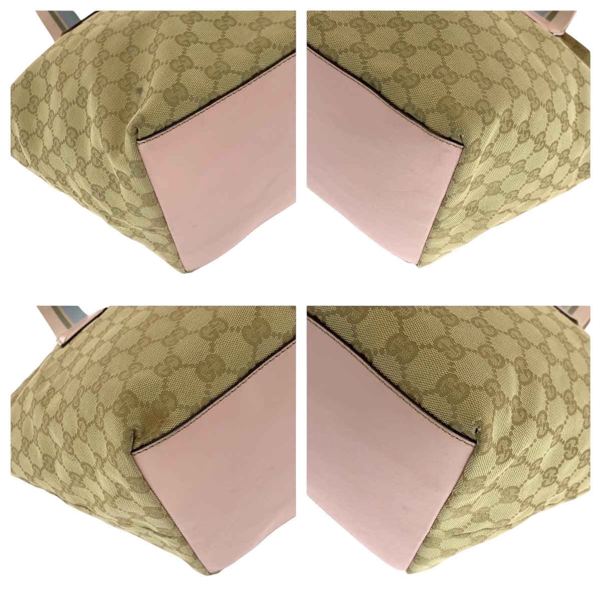 17801
GUCCI グッチ ベージュ ピンク ブルー ゴールド金具 GGキャンバス 131230 トートバッグ ショルダーバッグ  レディース ABP39