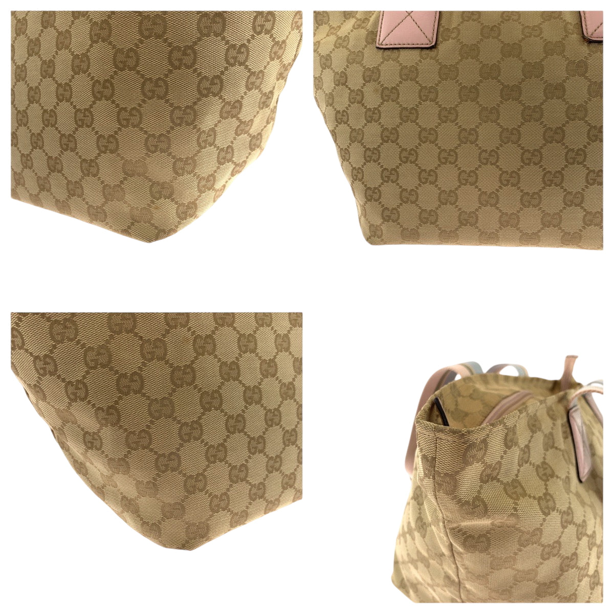 17801
GUCCI グッチ ベージュ ピンク ブルー ゴールド金具 GGキャンバス 131230 トートバッグ ショルダーバッグ  レディース ABP39