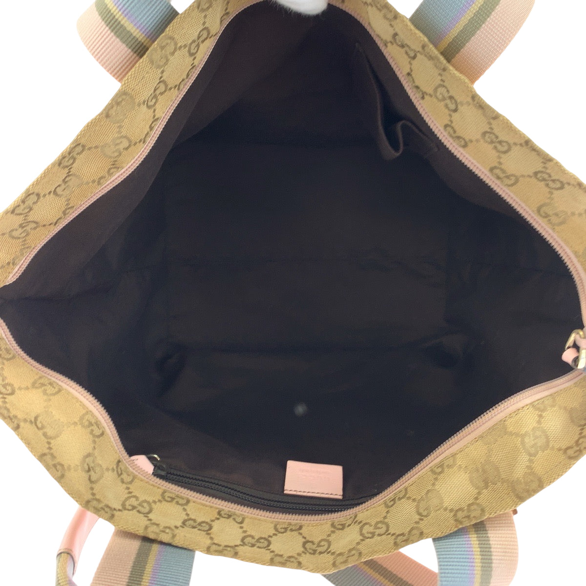 17801
GUCCI グッチ ベージュ ピンク ブルー ゴールド金具 GGキャンバス 131230 トートバッグ ショルダーバッグ  レディース ABP39