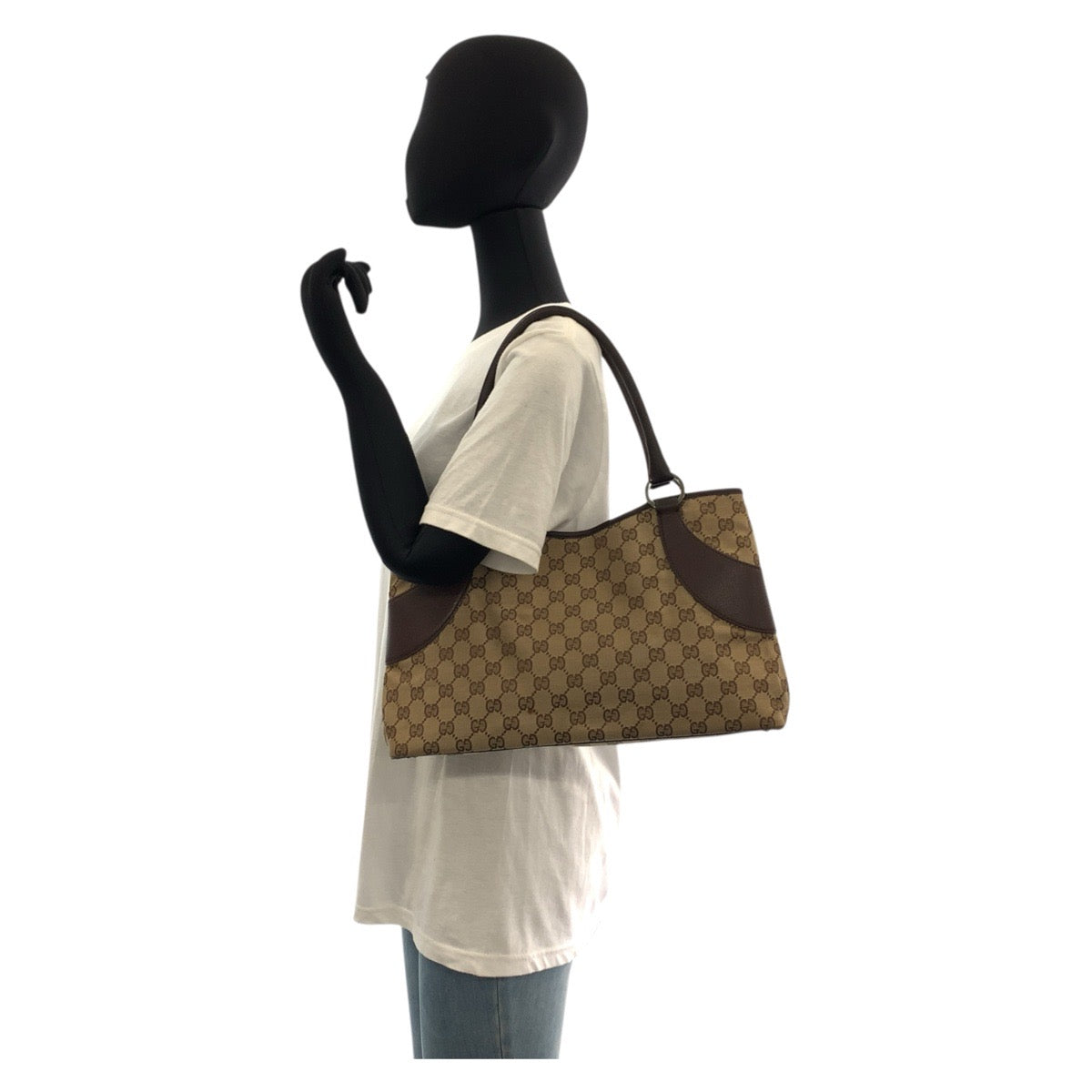 17802
GUCCI グッチ ベージュ ブラウン GGキャンバス / レザー 113015 トートバッグ ショルダーバッグ レディース ABP40