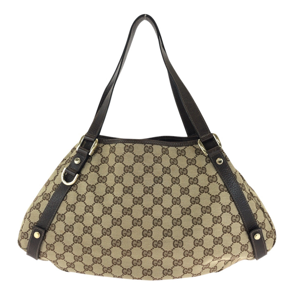 17803
GUCCI グッチ ベージュ ブラウン ゴールド金具  GGキャンバス / レザー 130736 トートバッグ ショルダーバッグ  レディース