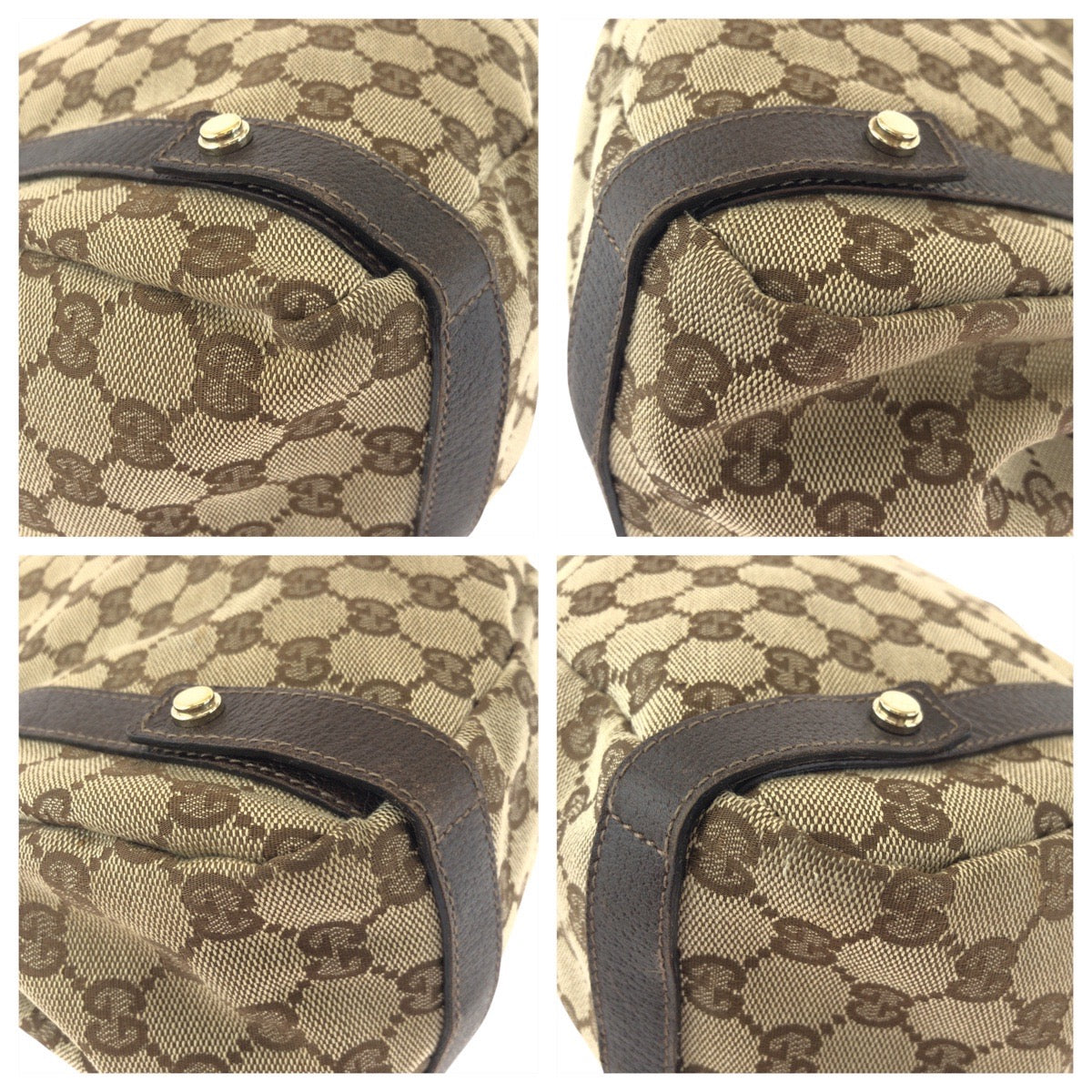 17803
GUCCI グッチ ベージュ ブラウン ゴールド金具  GGキャンバス / レザー 130736 トートバッグ ショルダーバッグ  レディース