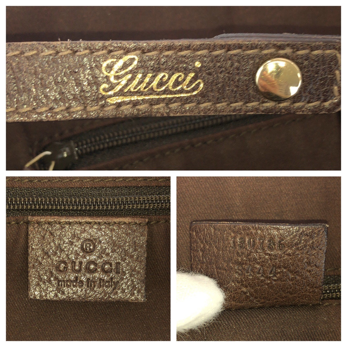17803
GUCCI グッチ ベージュ ブラウン ゴールド金具  GGキャンバス / レザー 130736 トートバッグ ショルダーバッグ  レディース