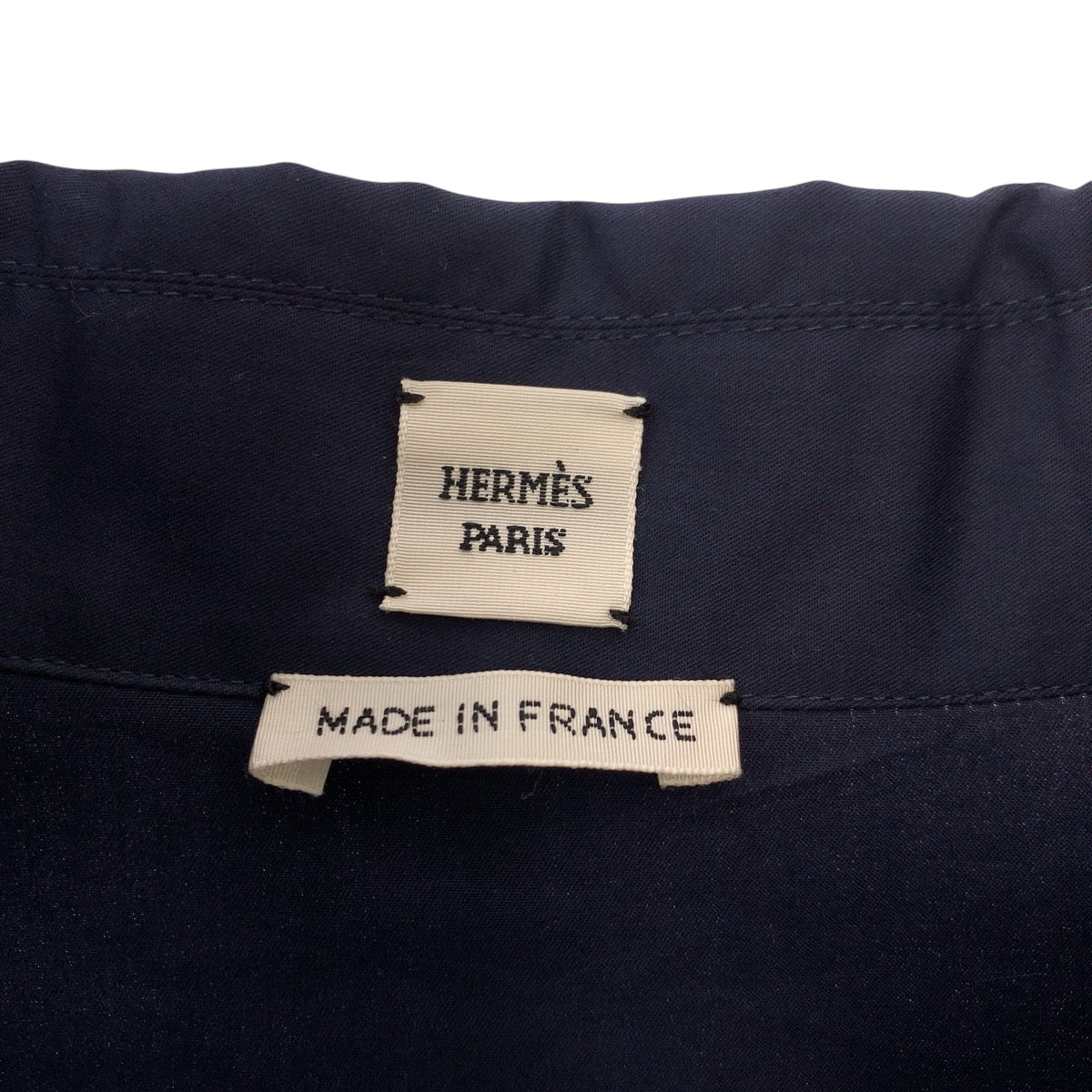 17805
HERMES エルメス セリエボタン サイズ36 ネイビー シルバー金具 コットン 3E0616DX 長袖シャツ ジップアップシャツ ジャケット メンズ SA66