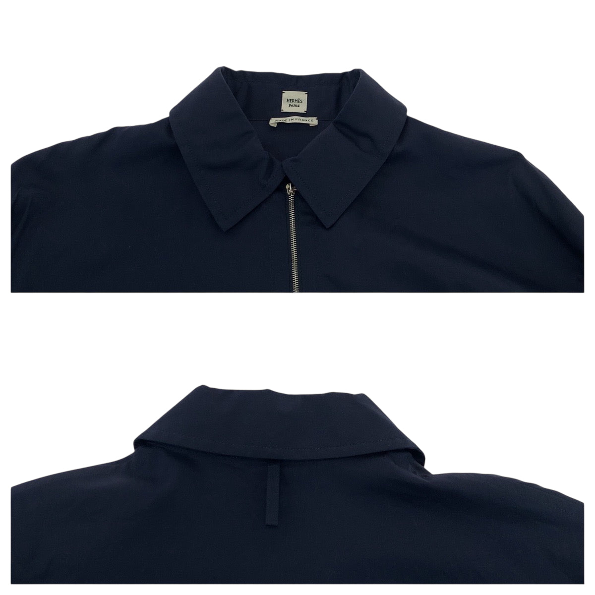17805
HERMES エルメス セリエボタン サイズ36 ネイビー シルバー金具 コットン 3E0616DX 長袖シャツ ジップアップシャツ ジャケット メンズ SA66