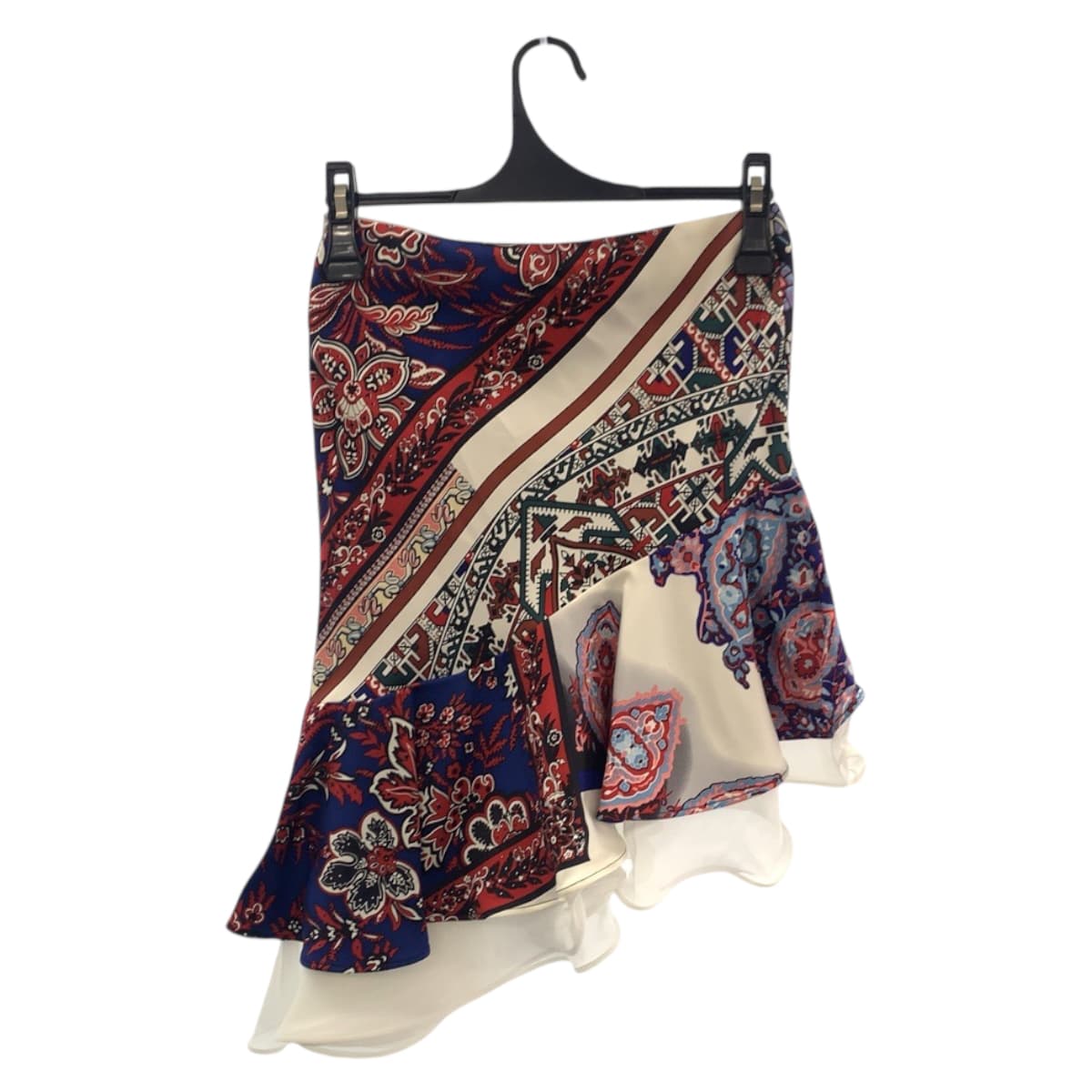 17806
LOUIS VUITTON ルイヴィトン パッチワーク アシンメトリー サイズ34 ブルー レッド マルチカラー シルク / レーヨン RW162B XS3 FASK57 スカート レディース A30