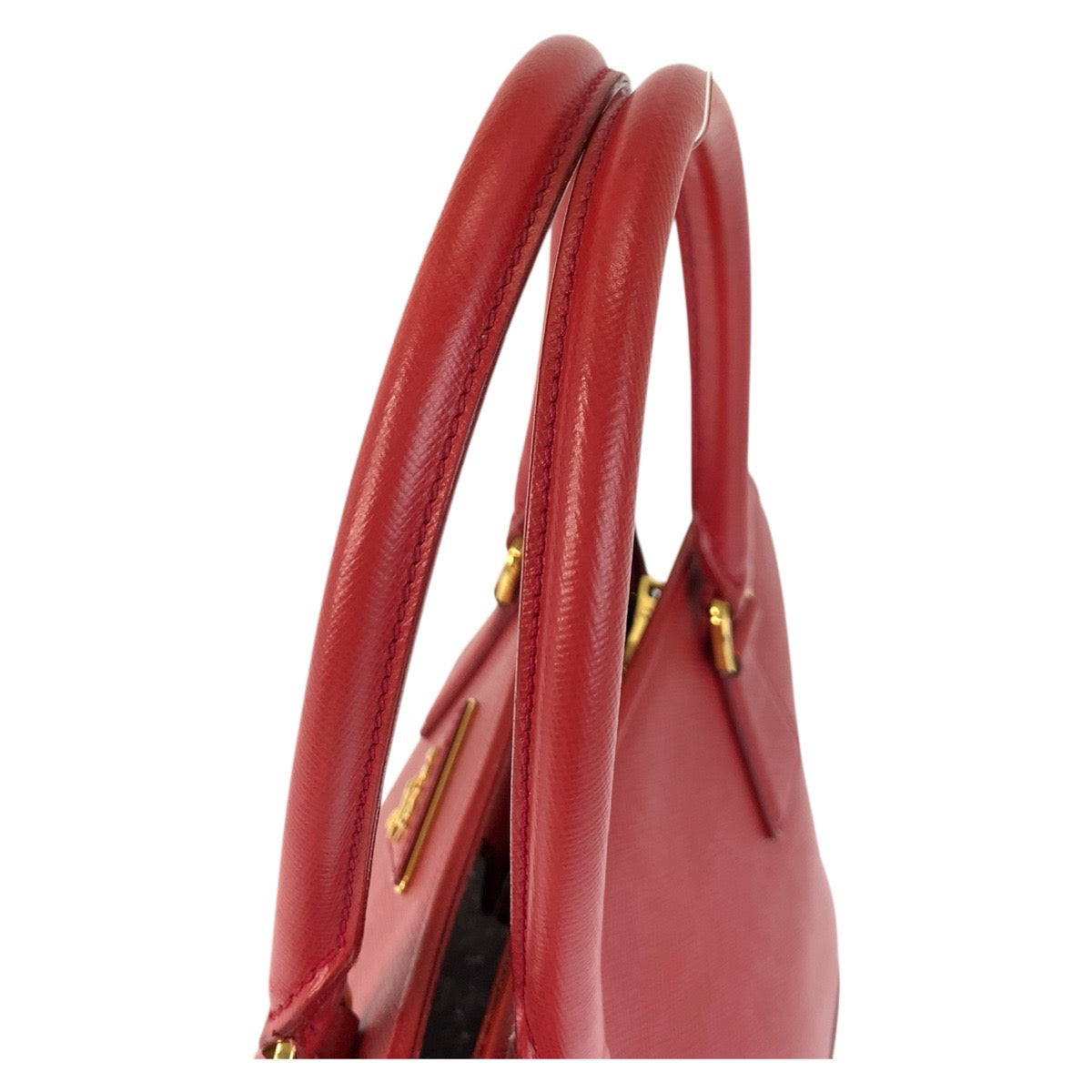 17808
PRADA プラダ サフィアーノ プロムナード レッド ゴールド金具 レザー ハンドバッグ レディース AB67