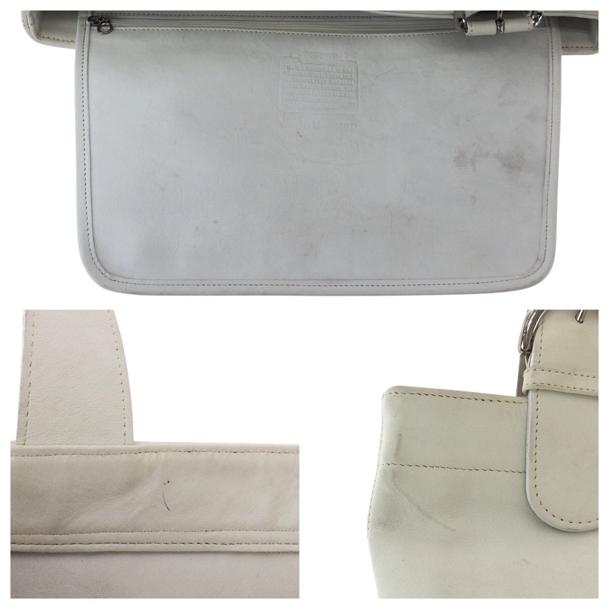 17809
COACH コーチ オールドコーチ ホワイト シルバー金具 レザー J6M-4140 トートバッグ ショルダーバッグ  レディース AB10