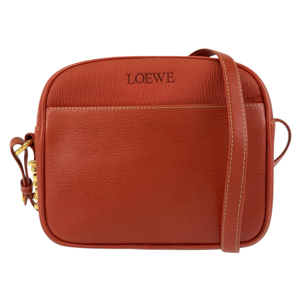 17810
LOEWE ロエベ ヴィンテージ ベラスケス オレンジ ゴールド金具 レザー ショルダーバッグ ポシェット レディース ABP54