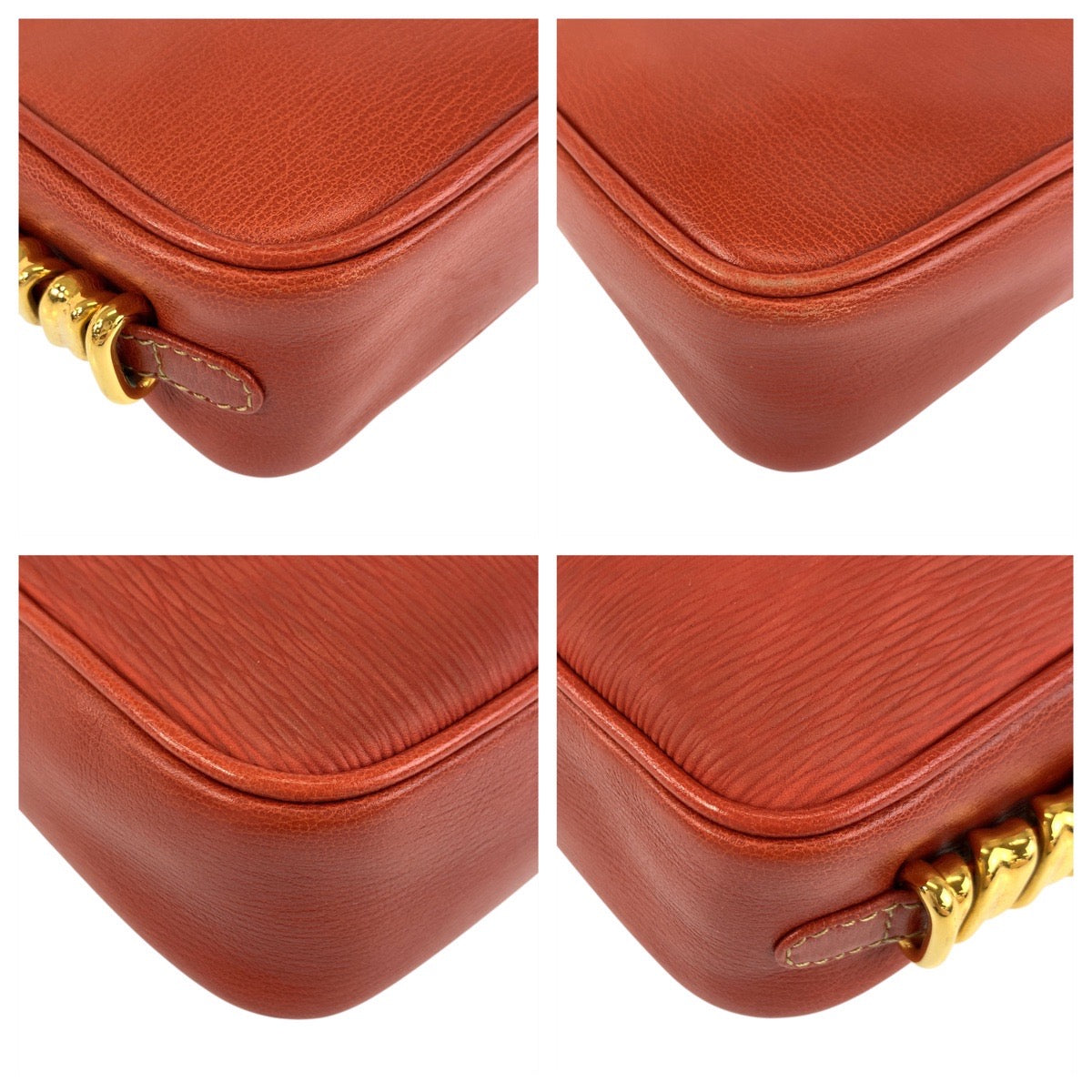 17810
LOEWE ロエベ ヴィンテージ ベラスケス オレンジ ゴールド金具 レザー ショルダーバッグ ポシェット レディース ABP54