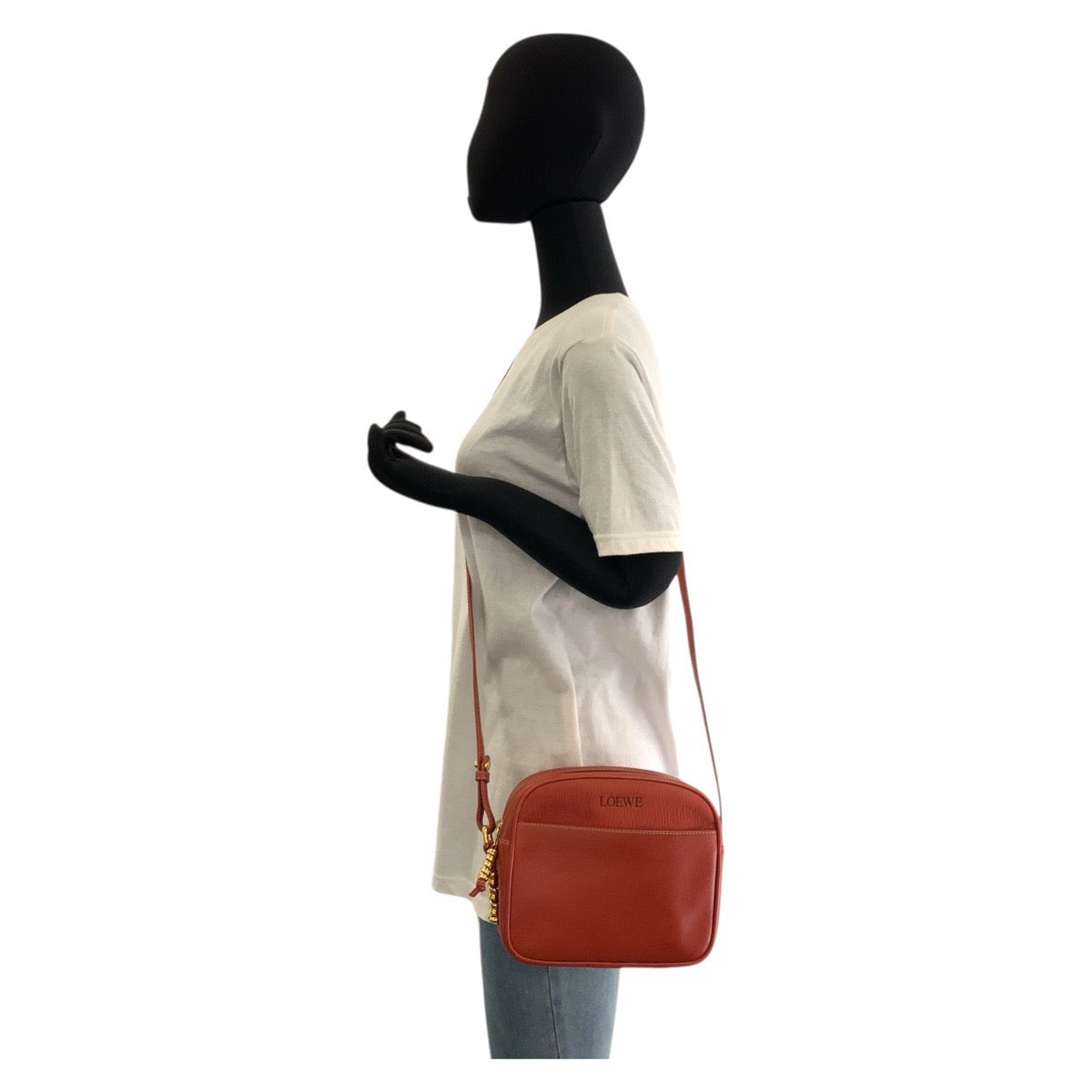 17810
LOEWE ロエベ ヴィンテージ ベラスケス オレンジ ゴールド金具 レザー ショルダーバッグ ポシェット レディース ABP54