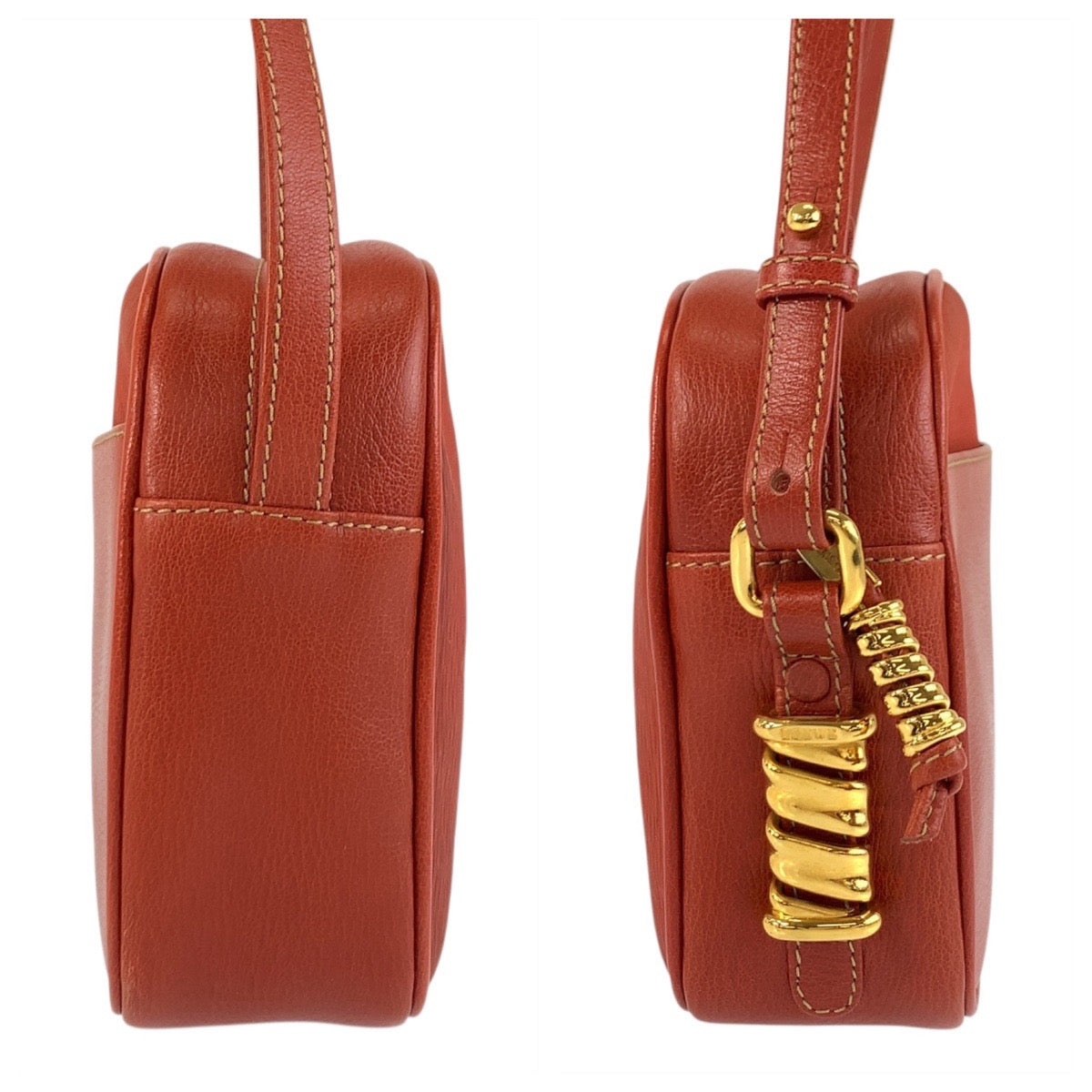 17810
LOEWE ロエベ ヴィンテージ ベラスケス オレンジ ゴールド金具 レザー ショルダーバッグ ポシェット レディース ABP54