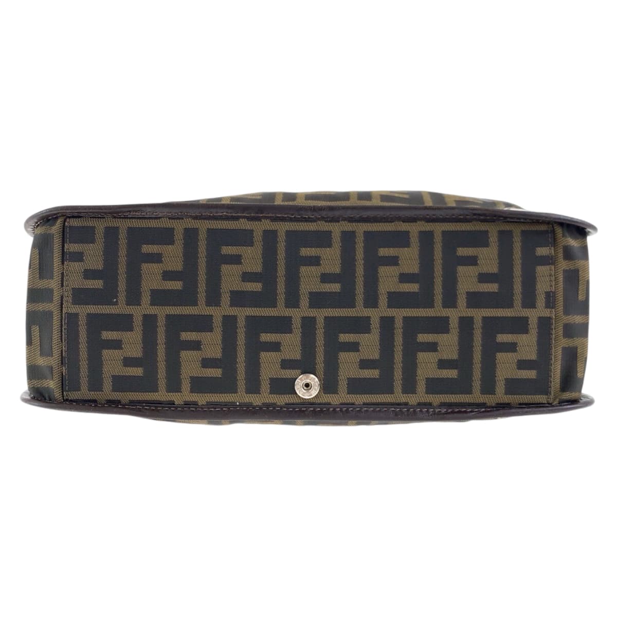 17811
FENDI フェンディ ズッカ 折りたたみ ブラウン シルバー金具 キャンバス / レザー トートバッグ ハンドバッグ  レディース A35