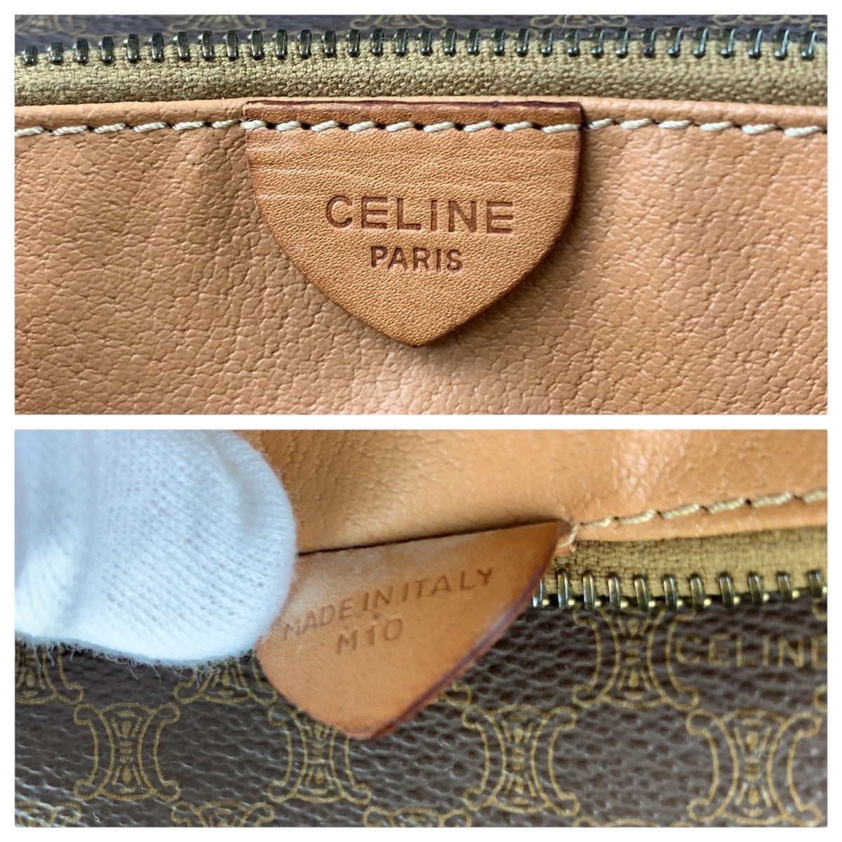 17812
CELINE セリーヌ ヴィンテージ マカダム サークルロゴ ブラウン ゴールド金具 PVC / レザー ショルダーバッグ ポシェット レディース AB46